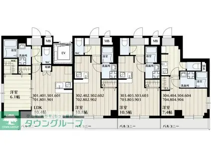 平安メゾン(ワンルーム/5階)の間取り写真