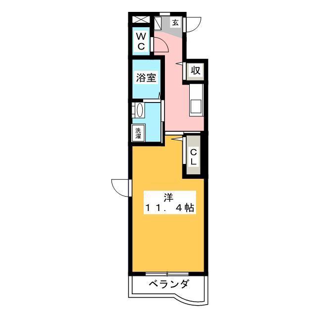 ドゥーメゾン(1K/2階)の間取り写真