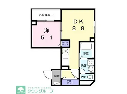 ジョリエメゾン千石(1DK/2階)の間取り写真