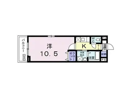 CANIICHE 荻窪(1K/2階)の間取り写真