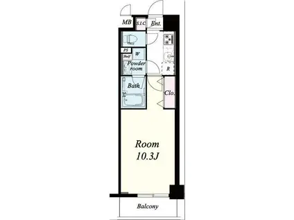 CALME高浜(1K/1階)の間取り写真