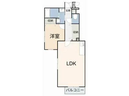 アンプルール リーブル HUGEL II(1LDK/1階)の間取り写真