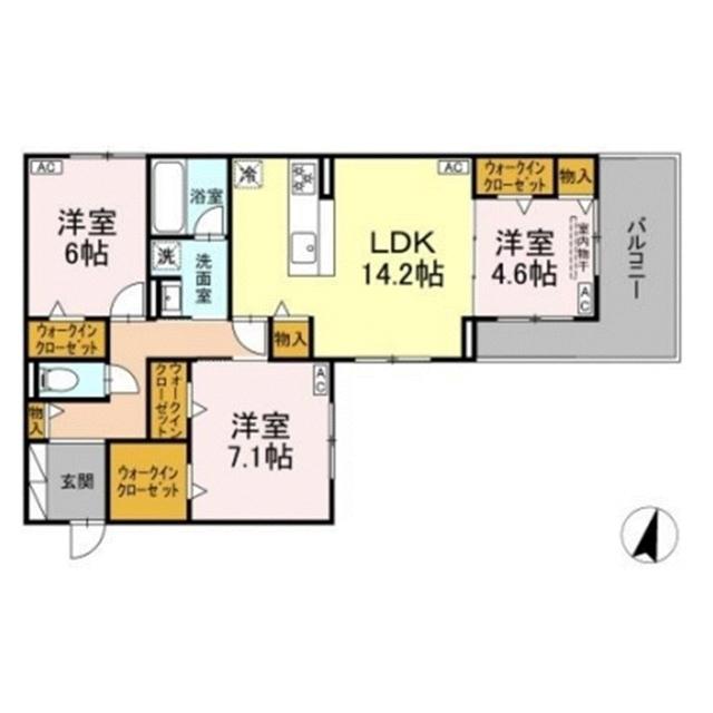 DIOSPERSIMMON長泉 II棟(3LDK/3階)の間取り写真