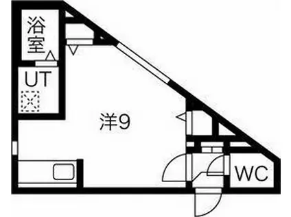 ミリオネールII(ワンルーム/4階)の間取り写真