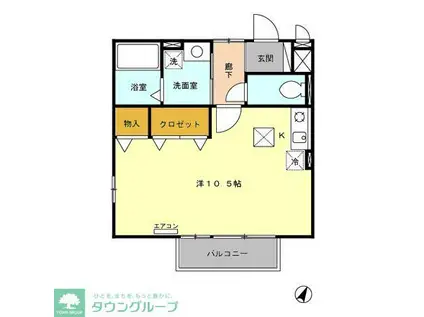クアルト(1K/2階)の間取り写真