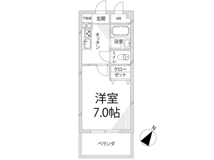 キャッスルコート御立大池(1K/3階)の間取り写真