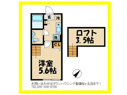 サンレジデンス東中野(1K/1階)の間取り写真