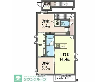 コントレール(2LDK/2階)の間取り写真