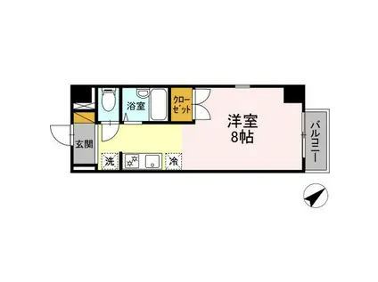 KM・スプリングス(ワンルーム/2階)の間取り写真