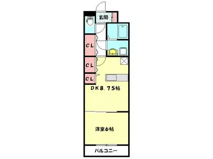 シュペリュール(1LDK/1階)の間取り写真