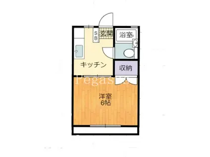 コスモハイツ山崎町(1K/1階)の間取り写真