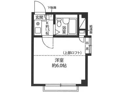 グランデ・ときわ台(1K/2階)の間取り写真