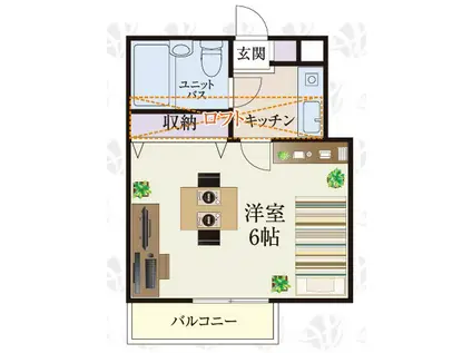 BCASA松戸五香RE-BORN(1K/2階)の間取り写真