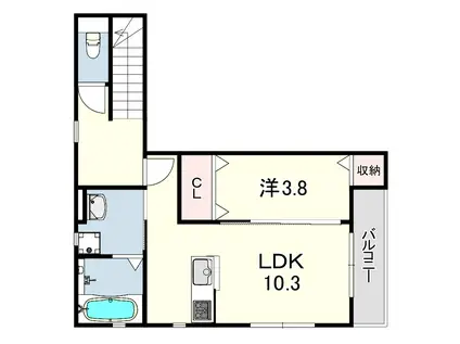 サインポスト東人丸(1LDK/2階)の間取り写真