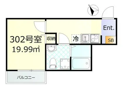 エトワール大口(1K/3階)の間取り写真
