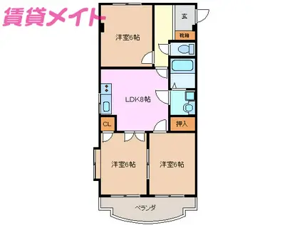 ラヴィトピア(3DK/3階)の間取り写真