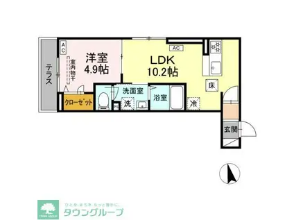 D PAINA大丸(1LDK/1階)の間取り写真