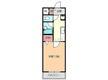 CADENZA K(1K/1階)の間取り写真