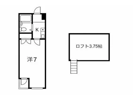 ホワイトローズ(1K/2階)の間取り写真