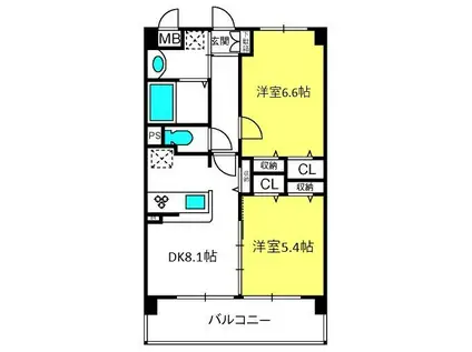 フローリッシュ(1SDK/3階)の間取り写真