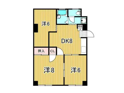 チグサビル (3DK/4階)の間取り写真