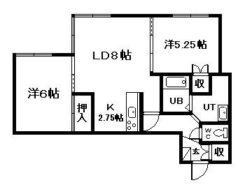 セレナハイツ(2LDK/2階)の間取り写真