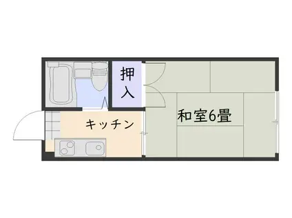 木藤ハイツ(1K/2階)の間取り写真