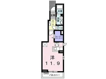 ステラブリーズ I(ワンルーム/1階)の間取り写真