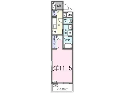 たばさはうすII(1K/2階)の間取り写真