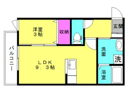 レジュール(1LDK/2階)の間取り写真