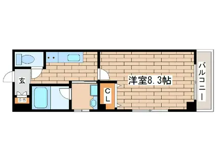 宝星ビル(1K/2階)の間取り写真