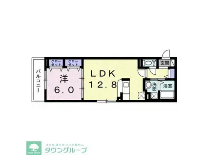 PRETTY FOREST(1LDK/3階)の間取り写真