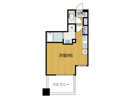 パークサイド仙台五橋(ワンルーム/4階)の間取り写真