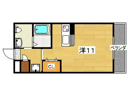 シャンテー御殿山 2番館(ワンルーム/5階)の間取り写真