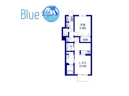 ヴィラソラーレ湘南(1LDK/1階)の間取り写真