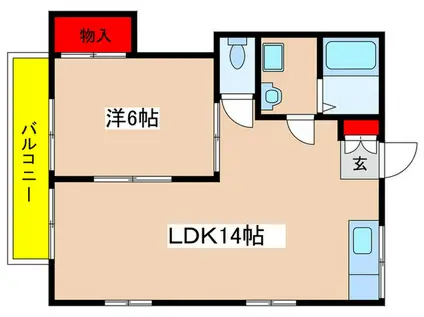 サンフラワ-(1LDK/2階)の間取り写真
