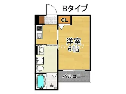 CRASTINE住吉大社(1K/1階)の間取り写真