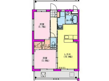 M10みまた(2LDK/2階)の間取り写真