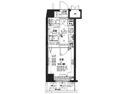 パレステュディオ渋谷ウエスト(1K/10階)の間取り写真