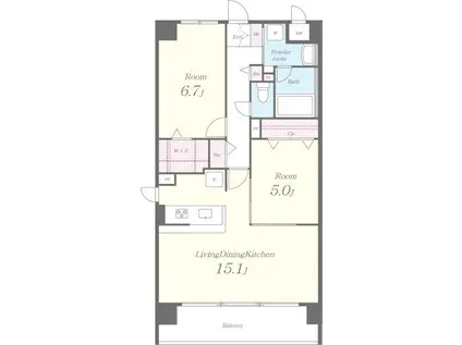 メゾングロリア(2LDK/5階)の間取り写真