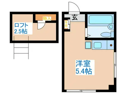 オーロラハイツ桜上水(ワンルーム/1階)の間取り写真