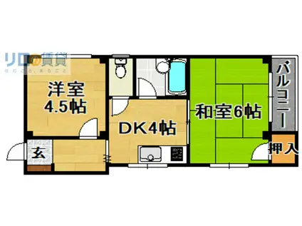 中嶋ハイツ(2DK/1階)の間取り写真