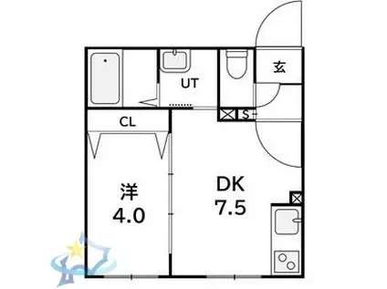 ラフィーネ西町(1LDK/3階)の間取り写真