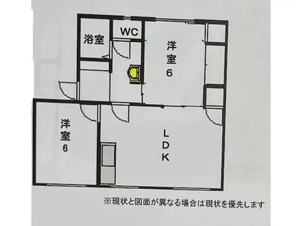 樶コーポII(2LDK/1階)の間取り写真
