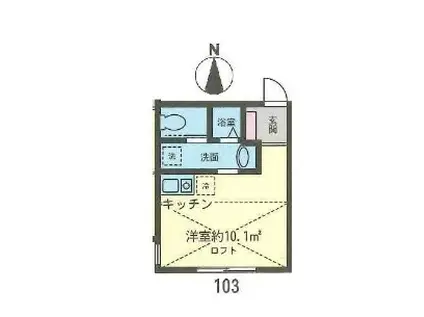 フェリーチェ上反町B棟(ワンルーム/1階)の間取り写真