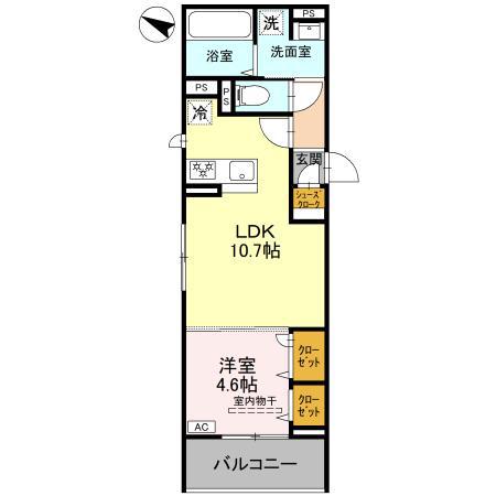 D-ROOM大塚町(1LDK/2階)の間取り写真