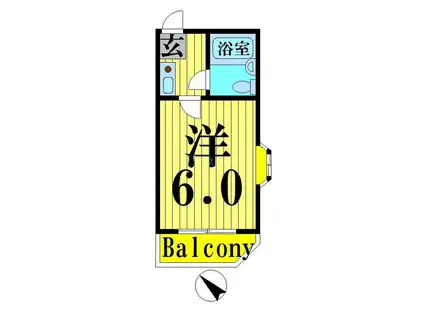 シャングリラ竹の塚(1K/2階)の間取り写真