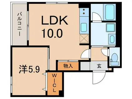 アークメゾン王子公園(1LDK/2階)の間取り写真