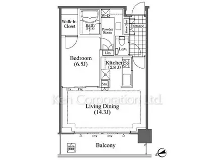 芝浦アイランド ブルームタワー(1LDK/35階)の間取り写真