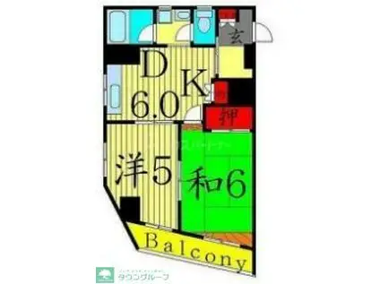 シャルム西台(2DK/3階)の間取り写真